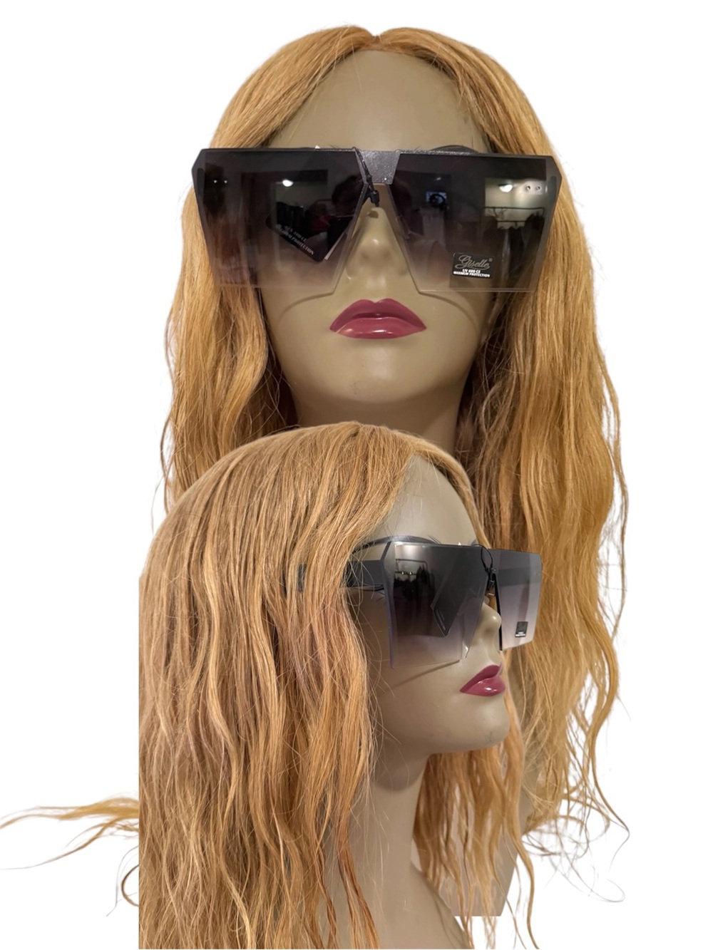 Women's Oversized Gradient Shield Sunglasses - Black Gradient